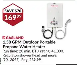 Princess Auto 1.58 GPM Outdoor Portable Propane Water Heater offer