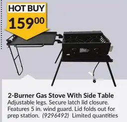Princess Auto 2-Burner Gas Stove With Side Table offer