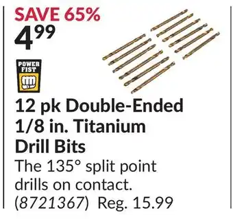 Princess Auto 12 pk Double-Ended 1/8 in. Titanium Drill Bits offer