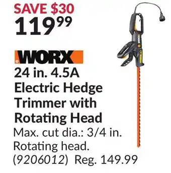 Princess Auto 24 in. 4.5A Electric Hedge Trimmer offer