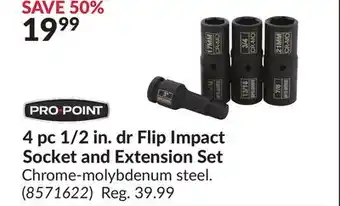 Princess Auto 4 pc 1/2 in. dr Flip Impact Socket and Extension Set offer