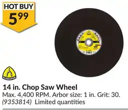 Princess Auto 14 in. Chop Saw Wheel offer