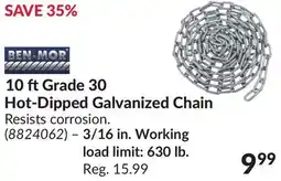 Princess Auto 10 ftGrade 30 Hot-Dipped Galvanized Chain offer