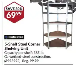 Princess Auto industro 5-Shelf Steel Corner Shelving Unit offer