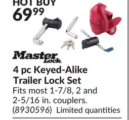 Princess Auto 4 pc Keyed-Alike Trailer Lock Set offer