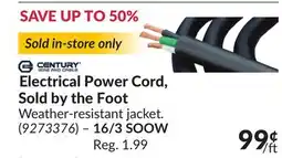Princess Auto Electrical Power Cord Sold by the Foot offer