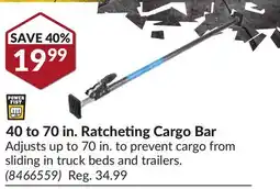 Princess Auto 40 to 70 in. Ratcheting Cargo Bar offer