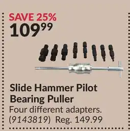 Princess Auto Slide Hammer Pilot Bearing Puller offer