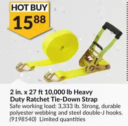 Princess Auto 2 in. x 27 ft10,000 lb Heavy Duty Ratchet Tie-Down Strap offer