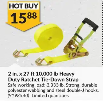 Princess Auto 2 in. x 27 ft10,000 lb Heavy Duty Ratchet Tie-Down Strap offer