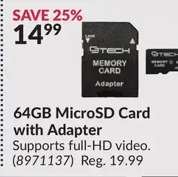 Princess Auto 64GB MicroSD Card with Adapter offer