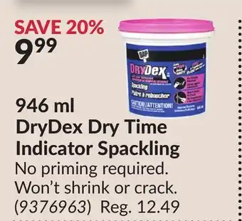 Princess Auto 946 ml DryDex Dry Time Indicator Spackling offer