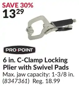 Princess Auto 6 in. C-Clamp Locking Plier with Swivel Pads offer