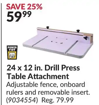 Princess Auto 24 x 12 in. Drill Press Table Attachment offer
