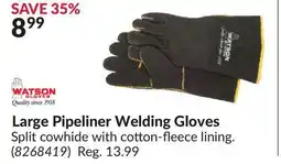Princess Auto Large Pipeliner Welding Gloves offer