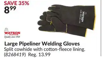 Princess Auto Large Pipeliner Welding Gloves offer