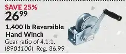 Princess Auto 1,400 lb Reversible Hand Winch offer