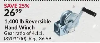 Princess Auto 1,400 lb Reversible Hand Winch offer