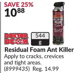 Princess Auto Doktor Doom Residual Foam Ant Killer offer
