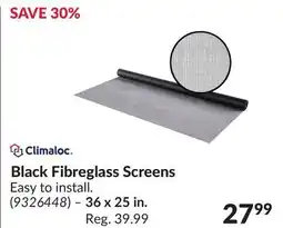 Princess Auto Black Fibreglass Screens offer