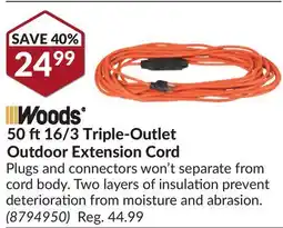 Princess Auto 50 ft 16/3 Triple-Outlet Outdoor Extension Cord offer