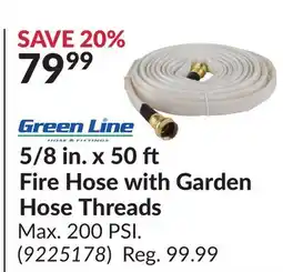 Princess Auto 5/8 in. x 50 ft Fire Hose with Garden Hose Threads offer