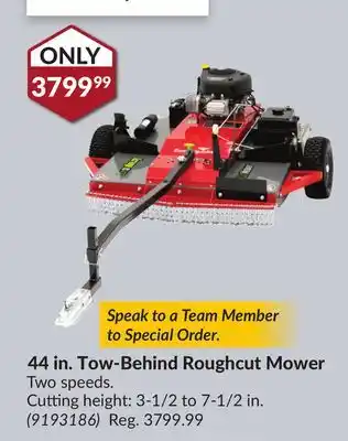 Princess Auto 44 in. Tow-Behind Roughcut Mower offer