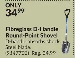 Princess Auto Fibreglass D-Handle Round-Point Shovel offer
