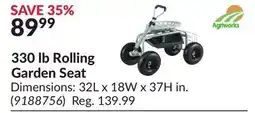 Princess Auto 330 lb Rolling Garden Seat offer