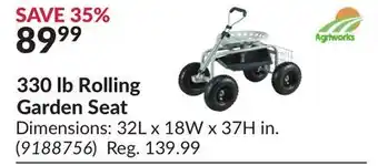 Princess Auto 330 lb Rolling Garden Seat offer