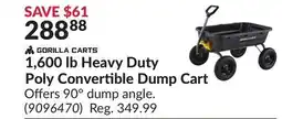 Princess Auto 1, 600 lb Heavy Duty Poly Convertible Dump Cart offer