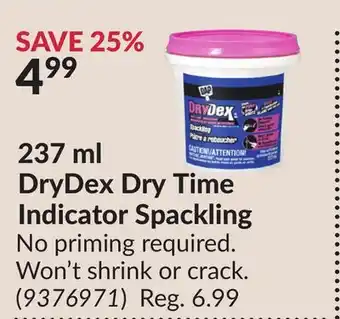 Princess Auto DryDex Dry Time Indicator Spackling offer