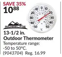 Princess Auto 13-1/2 in. Outdoor Thermometer offer
