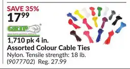 Princess Auto 1,710 pk 4 in. Assorted Colour Cable Ties offer