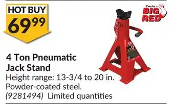Princess Auto 4 Ton Pneumatic Jack Stand offer