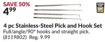 Princess Auto 4 pc Stainless-Steel Pick and Hook Set offer