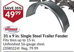 Princess Auto 31 x 9 in. Single Steel Trailer Fender offer