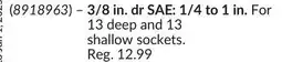 Princess Auto Power Fist 3/8 in. dr SAE: 1/4 to 1 in. Socket Holders offer