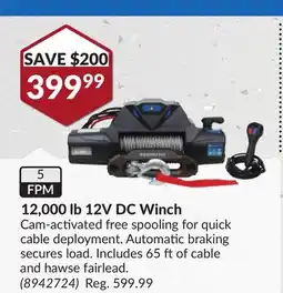 Princess Auto 12, 000 lb 12V DC Winch offer
