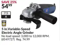 Princess Auto 5 in. Variable-Speed Electric Angle Grinder offer