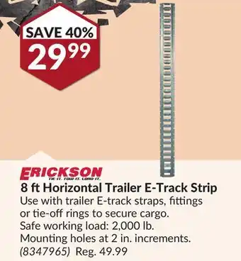 Princess Auto 8 ft Horizontal Trailer E-Track offer