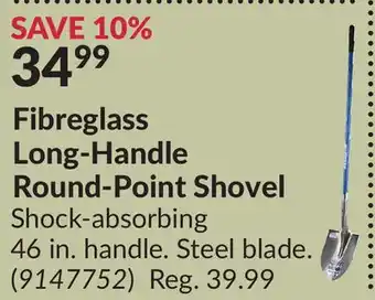 Princess Auto Fibreglass Long-Handle Round-Point Shovel offer