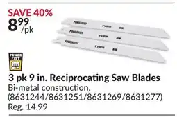 Princess Auto 3 pk 9 in. Reciprocating Saw Blades offer