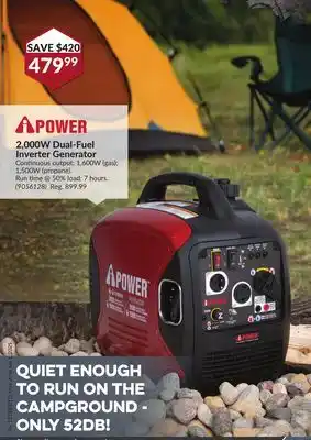 Princess Auto 2,000W Dual-Fuel Inverter Generator offer