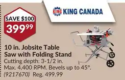 Princess Auto 10 in. Jobsite Table Saw with Folding Stand offer