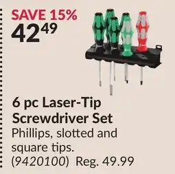Princess Auto 6 pc Laser-Tip Screwdriver Set offer