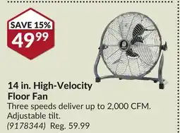 Princess Auto 14 in. High-Velocity Floor Fan offer