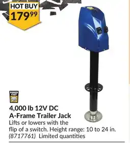 Princess Auto 4,000 lb 12V DC A-Frame Trailer Jack offer