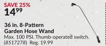 Princess Auto 36 in. 8-Pattern Garden Hose Wand offer