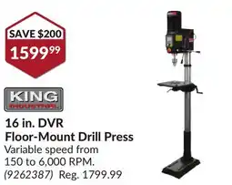 Princess Auto 16 in. DVR Floor-Mount Drill Press offer